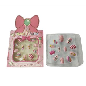 Kit Unhas Postiças Autocolantes Infantil c/ 12 Make Lolita