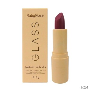 Batom Bala Bastão Velvet Glass BG05 Ruby Rose