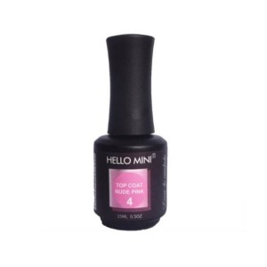 Top Coat Selante para Unhas Nude Pink 4 Hello Mini 15 ml