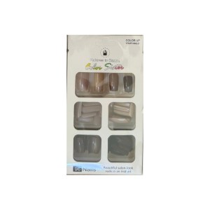 Unha Postiça Quadrada Nude Marrom e Vinho Mey c/ 96 Unidades