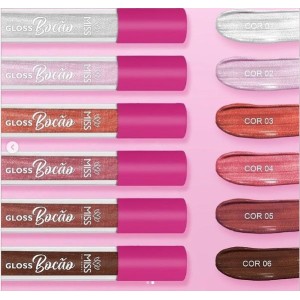 Kit 6 Gloss Labial Bocão Miss Pop