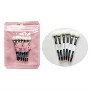 Aplicador Duplo Pincel para Sombra e Batom c/ 6 Unidades