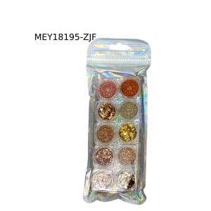 Kit 10 Glitter Facial, Corporal ou Unha Dourado