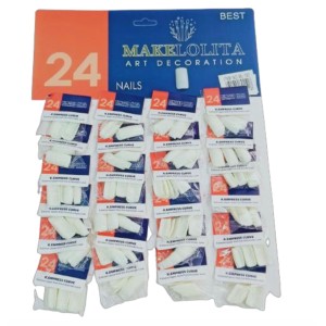 Cartela Unhas Postiças Modelo Quadrada c/ 24 Make Lolita
