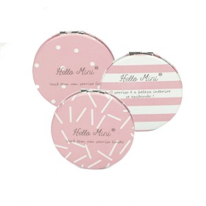 Espelho de Bolsa Redondo Duplo Hello Mini