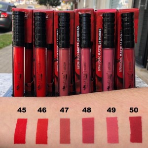 Kit 6 Batom Líquido Matte 24h Max Love do 45 ao 50