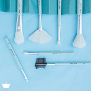 Kit 7 Pincel para Maquiagem Macrilan Azul  KP9-4