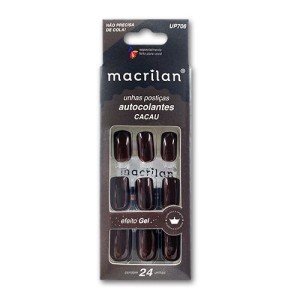 Unhas Postiças Autocolantes Cacau Efeito Gel Macrilan